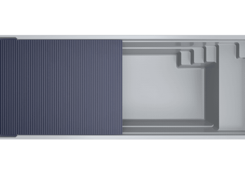 Enzo 9 glassfiberbasseng med benk/beach-sone