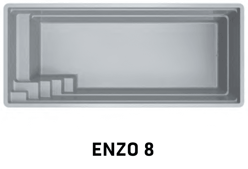 Enzo 8 glassfiber svømmebasseng
