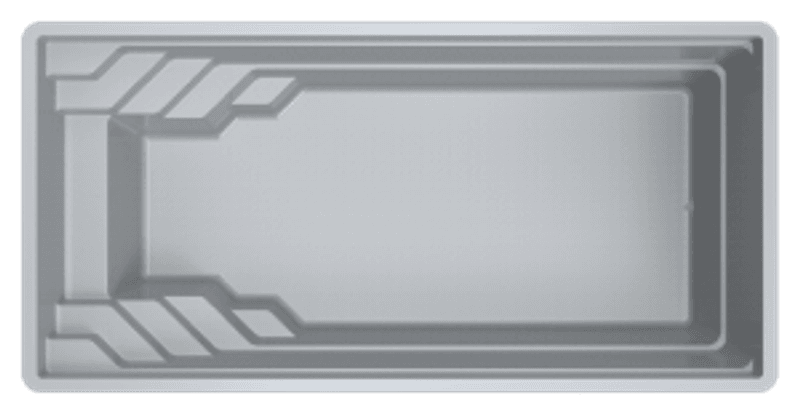 Monaco 850 glassfiberbasseng med benk/beach-sone